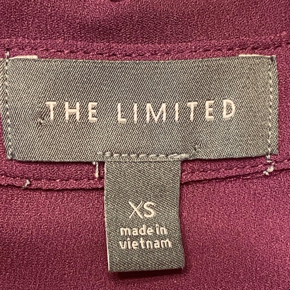 The Limited Burgandy Top with Lace up Neckline Size XS - Picture 9 of 9